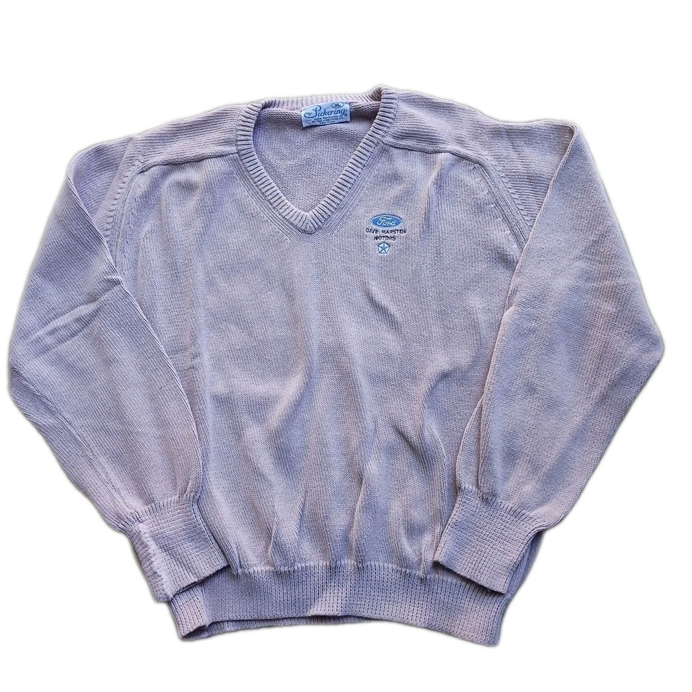 Vintage Pickering Mens Sweater XL Gray V Neck USA Made